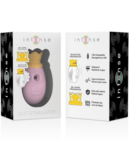 INTENSE - ESTIMULADOR CLITORIS 10 MODOS DE SUCCIÓN Y LICKING - ROSA