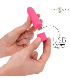 INTENSE - SYMONE BALA VIBRADORA RECARGABLE POR USB 8 VIBRACIONES ROSA 10 X 2.2 CM