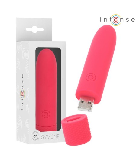 INTENSE - SYMONE BALA VIBRADORA RECARGABLE POR USB 8 VIBRACIONES ROJO 10 X 2.2 CM