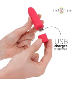 INTENSE - SYMONE BALA VIBRADORA RECARGABLE POR USB 8 VIBRACIONES ROJO 10 X 2.2 CM