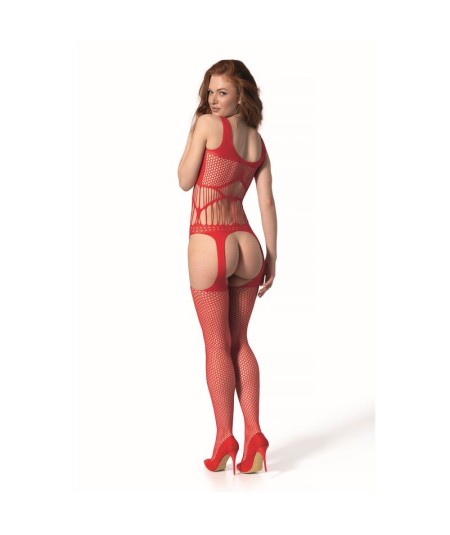 PASSION - BS 106 BODYSTOCKING ROJO TALLA ÚNICA