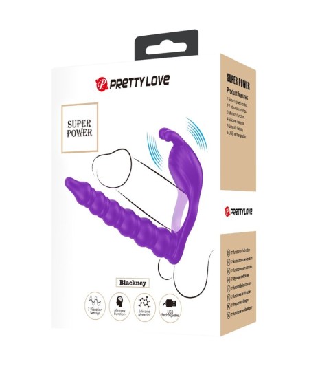 PRETTY LOVE - BLACKNEY ANILLO PENE CON PLUG VIBRADOR LILA