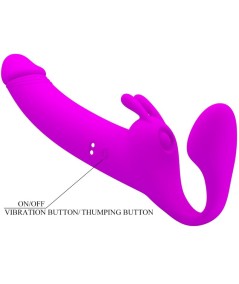 PRETTY LOVE - ZANINI DILDO STRAP-ON SIN ARNES 10 VIBRACIONES MORADO