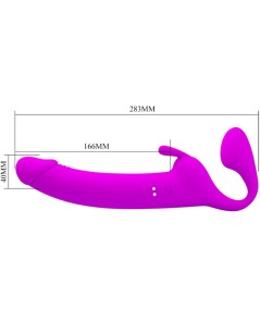 PRETTY LOVE - ZANINI DILDO STRAP-ON SIN ARNES 10 VIBRACIONES MORADO