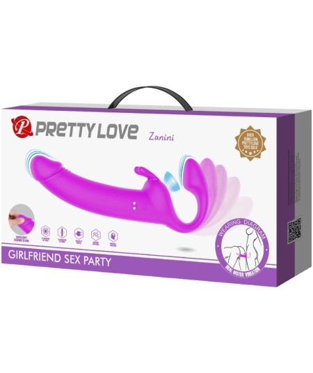 PRETTY LOVE - ZANINI DILDO STRAP-ON SIN ARNES 10 VIBRACIONES MORADO