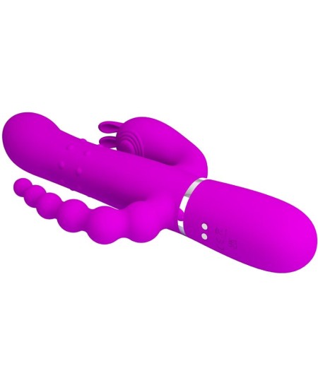 PRETTY LOVE - CAMMY TRIPLE VIBRADOR MULTIFUNCIÓN 4 EN 1 ROSA