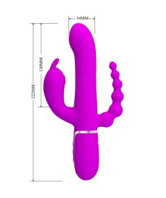 PRETTY LOVE - CAMMY TRIPLE VIBRADOR MULTIFUNCIÓN 4 EN 1 ROSA