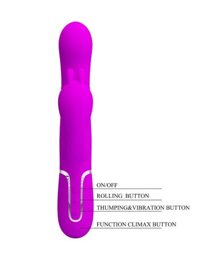 PRETTY LOVE - CAMMY TRIPLE VIBRADOR MULTIFUNCIÓN 4 EN 1 ROSA