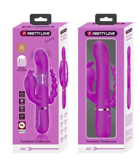 PRETTY LOVE - CAMMY TRIPLE VIBRADOR MULTIFUNCIÓN 4 EN 1 ROSA