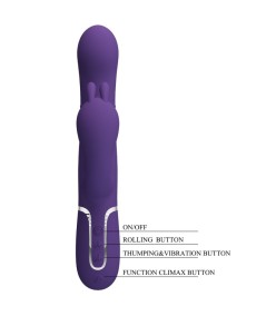 PRETTY LOVE - CAMMY TRIPLE VIBRADOR MULTIFUNCIÓN 4 EN 1 MORADO