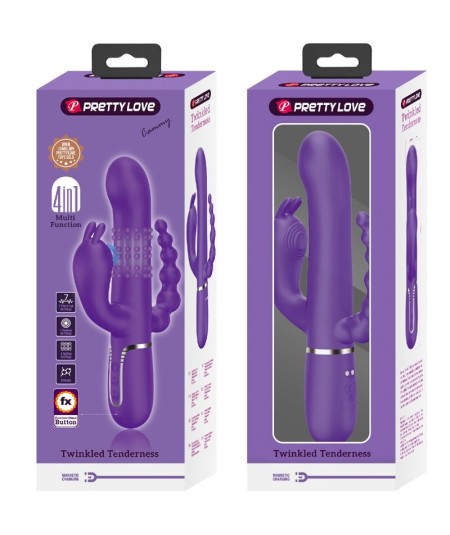 PRETTY LOVE - CAMMY TRIPLE VIBRADOR MULTIFUNCIÓN 4 EN 1 MORADO