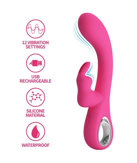 PRETTY LOVE - NOVAK VIBRADOR RABBIT 12 VIBRACIONES ROSA