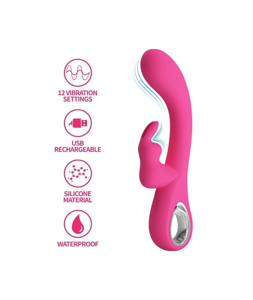 PRETTY LOVE - NOVAK VIBRADOR RABBIT 12 VIBRACIONES ROSA