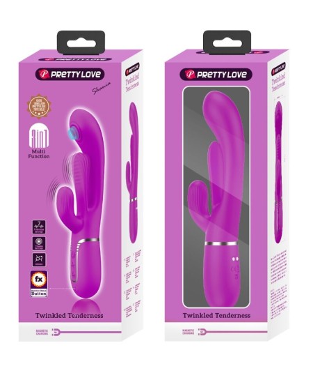 PRETTY LOVE - SHANIA TRIPLE VIBRADOR RABBIT MULTIFUNCIÓN ROSA