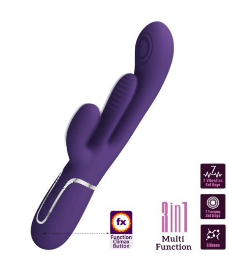 PRETTY LOVE - SHANIA TRIPLE VIBRADOR RABBIT MULTIFUNCIÓN MORADO