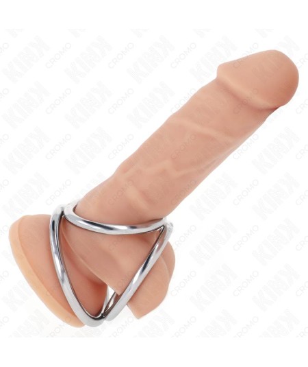 KINK - ANILLO PENE TRIPLE METAL CROMADO 3.2 CM A 4.5 CM