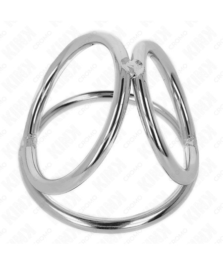 KINK - ANILLO PENE TRIPLE METAL CROMADO 3.2 CM A 4.5 CM