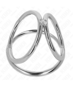 KINK - ANILLO PENE TRIPLE METAL CROMADO 3.2 CM A 4.5 CM