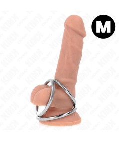 KINK - ANILLO PENE TRIPLE METAL CROMADO 3.8 CM A 5 CM MODELO 2